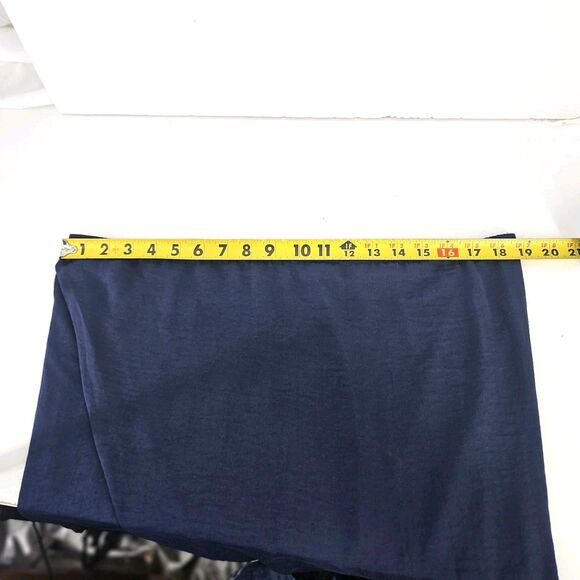 Ann Talyor Blue Chiffon Wrap Crossover Large Tank Satin Crinkle Loose Fit V Neck - Picture 8 of 9